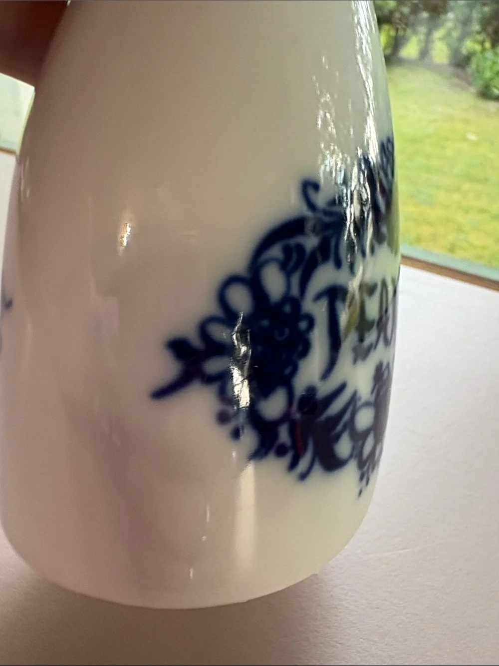 Porsgrund Peanuts Shaker with Blue and White Ceramic Vase from Norway
